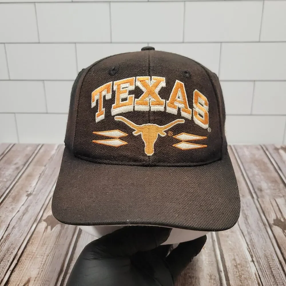 Vintage Texas Longhorns Logo Athletic Spike Snapback Hat Faded Wool Blend